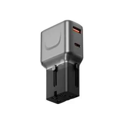 Energea Travelgo 1-Port Usb-C & Usb-A 35W Pd Travel Adapter - Gunmetal Black